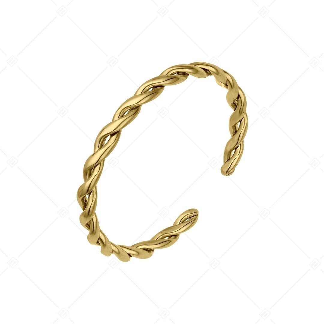 BALCANO - Anillo para el dedo del pie de acero inoxidable con forma trenzada, chapado en oro de 18 quilates