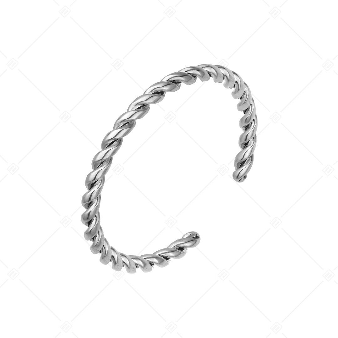 BALCANO - Anillo para el dedo del pie de acero inoxidable con forma de espiral/carrete, pulido brillante