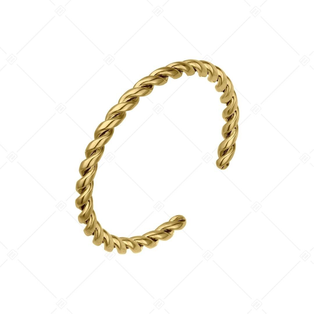 BALCANO - Anillo para el dedo del pie de acero inoxidable con forma de espiral, chapado en oro de 18 quilates