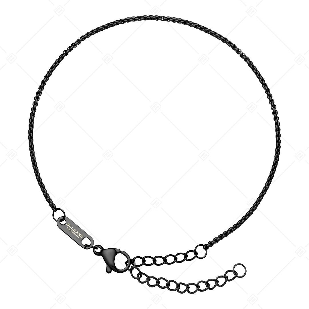 BALCANO - Tobillera veneciana redonda / Tobillera veneciana redonda de acero inoxidable, chapada en PVD negro - 1,5 mm