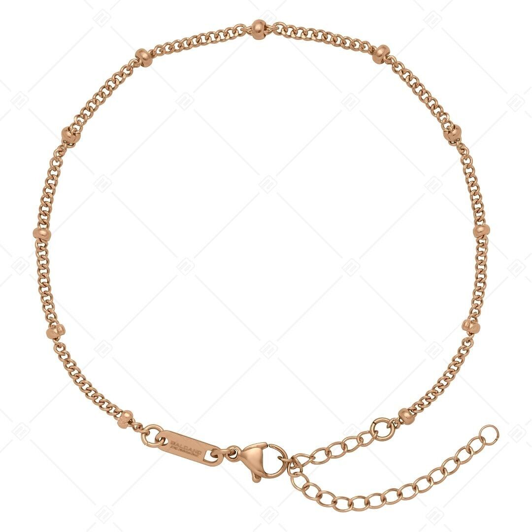 BALCANO - Saturno / Tobillera Saturno de acero inoxidable, chapada en oro rosa de 18 quilates - 2 mm