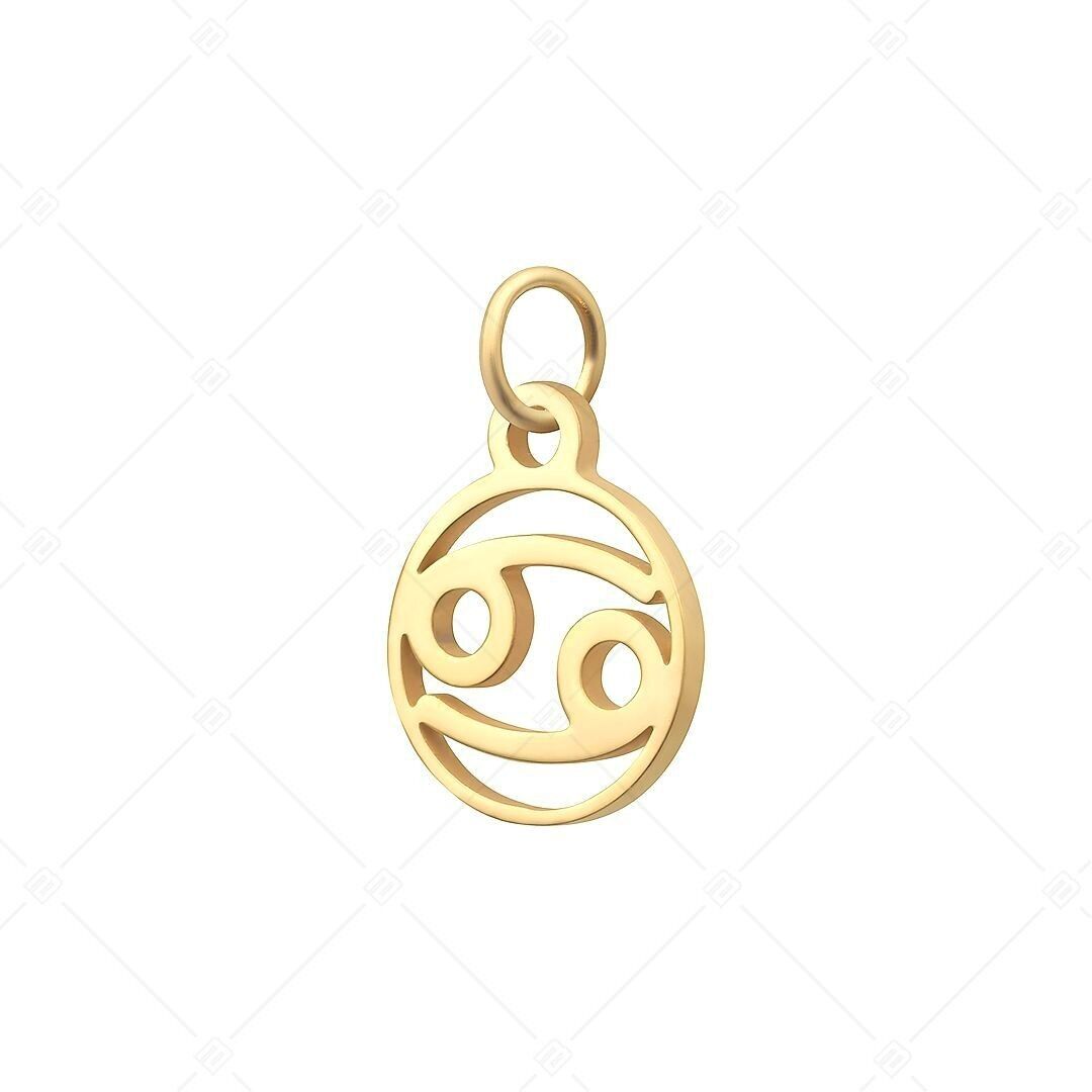 BALCANO - Charm de horóscopo de acero inoxidable, chapado en oro de 18 quilates - Cáncer
