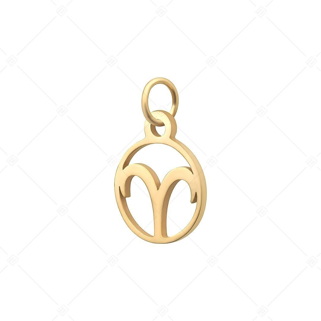 BALCANO - Charm de horóscopo de acero inoxidable, chapado en oro de 18 quilates - Aries