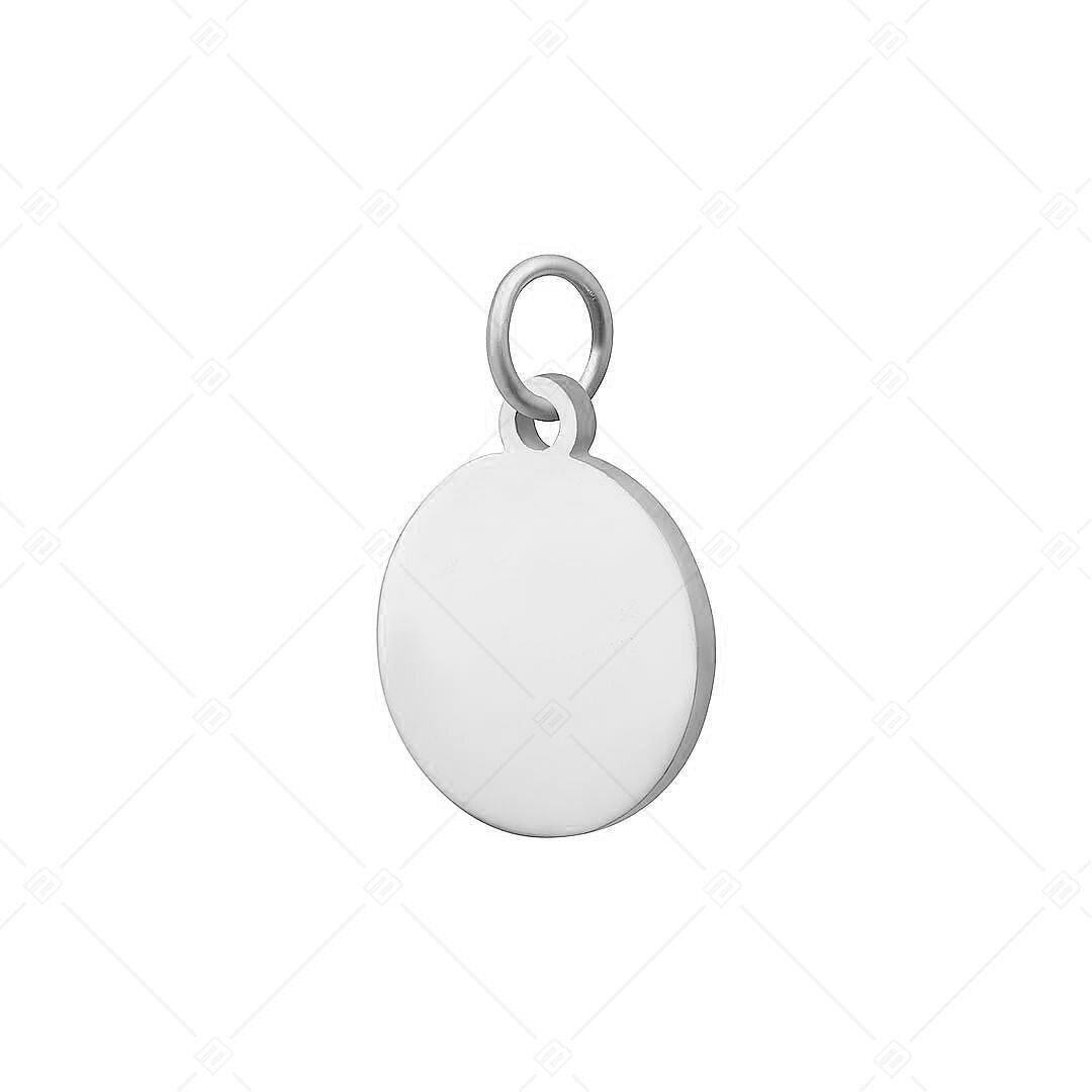 BALCANO - Charm redondo de acero inoxidable, pulido brillante