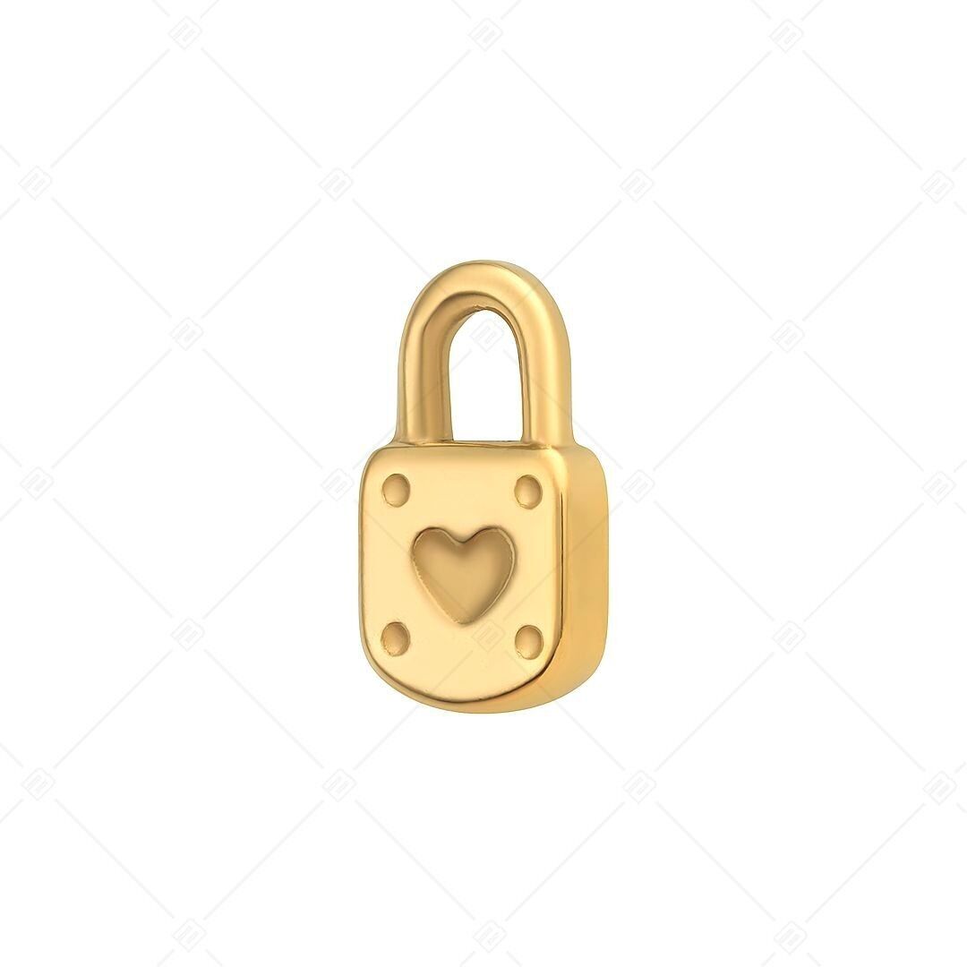 BALCANO - Charm de candado de acero inoxidable, chapado en oro de 18 quilates