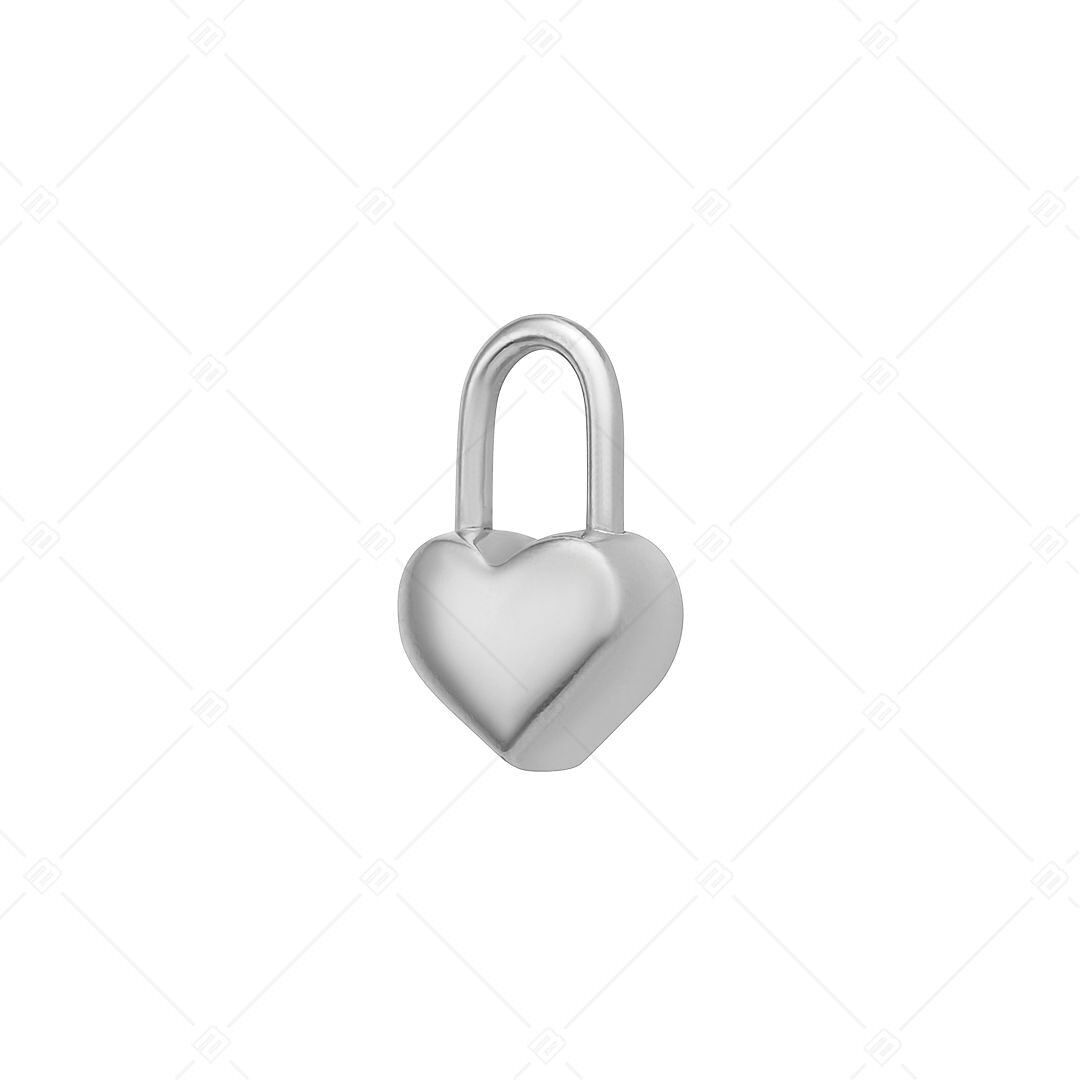 BALCANO - Charm de candado en forma de corazón de acero inoxidable, pulido brillante