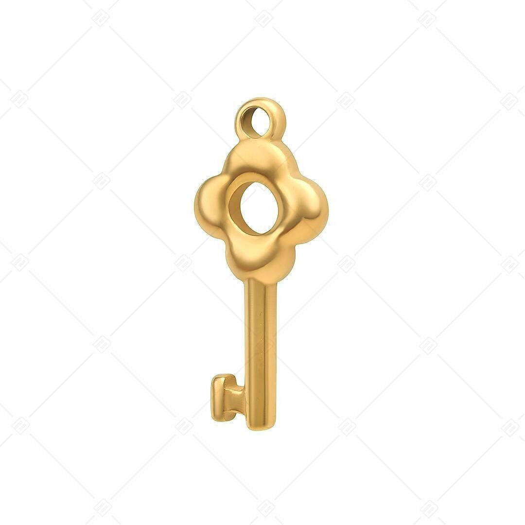 BALCANO - Charm en forma de llave de acero inoxidable, chapado en oro de 18 quilates