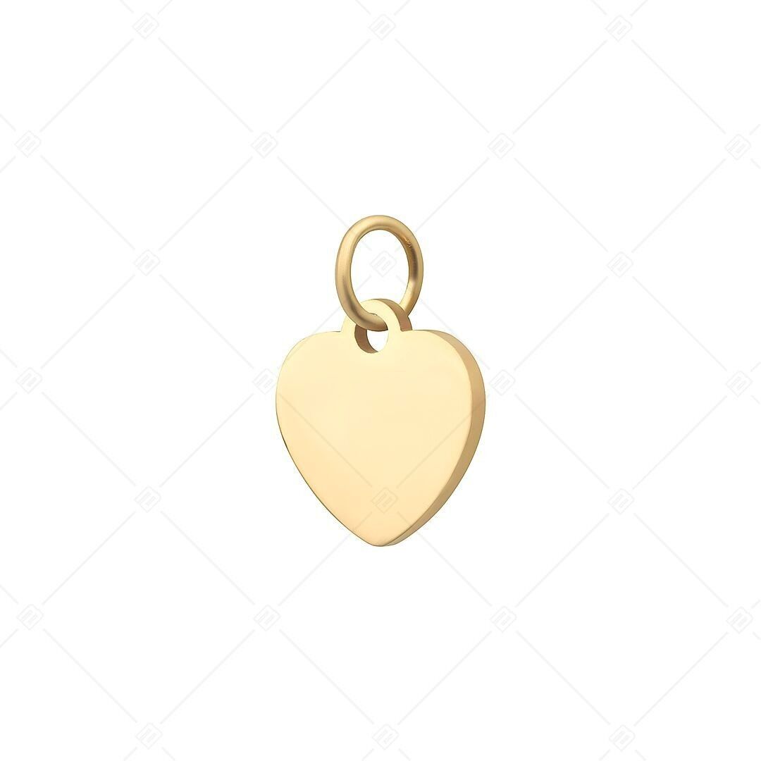 BALCANO - Charm en forma de corazón de acero inoxidable, chapado en oro de 18 quilates