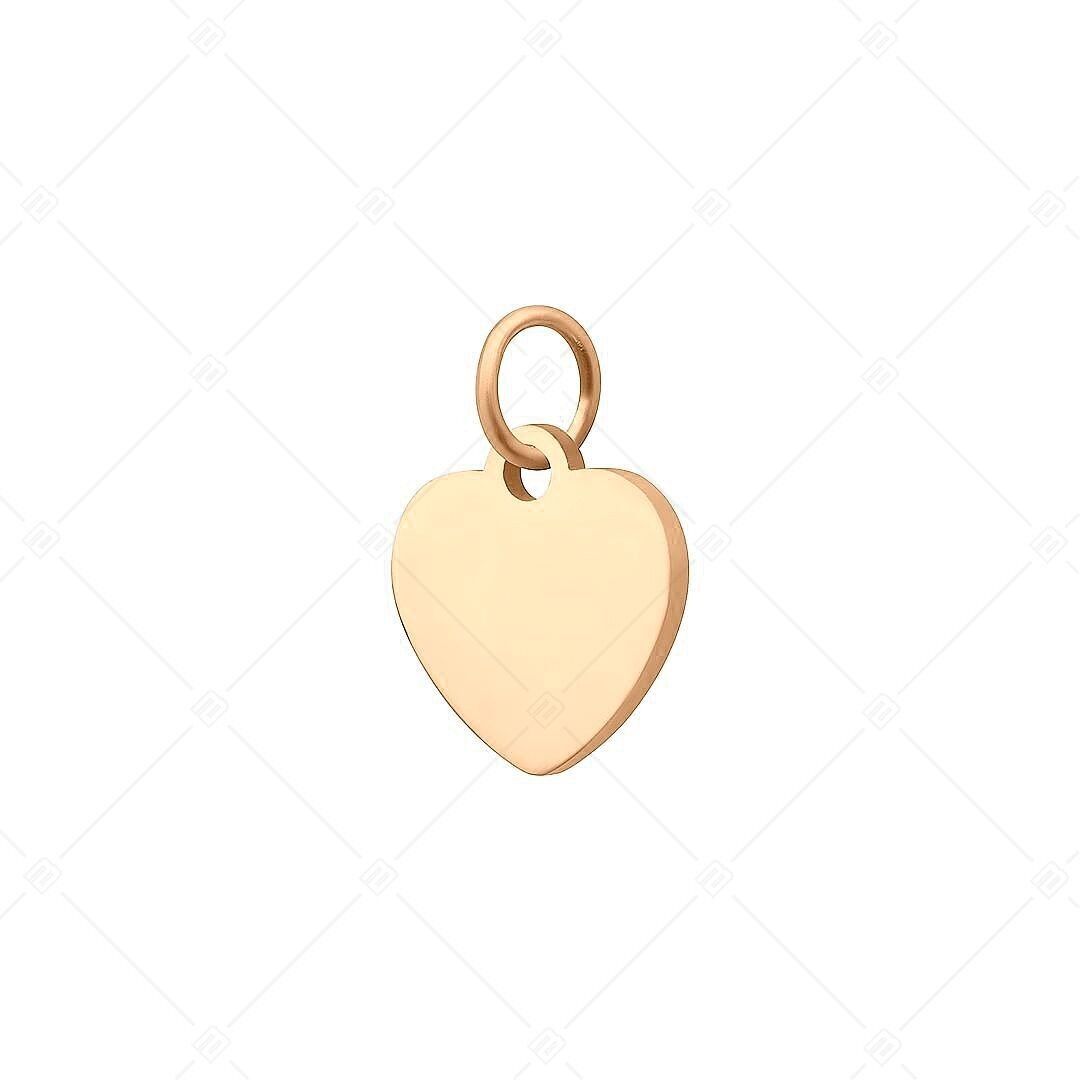BALCANO - Charm en forma de corazón de acero inoxidable, chapado en oro rosa de 18 quilates