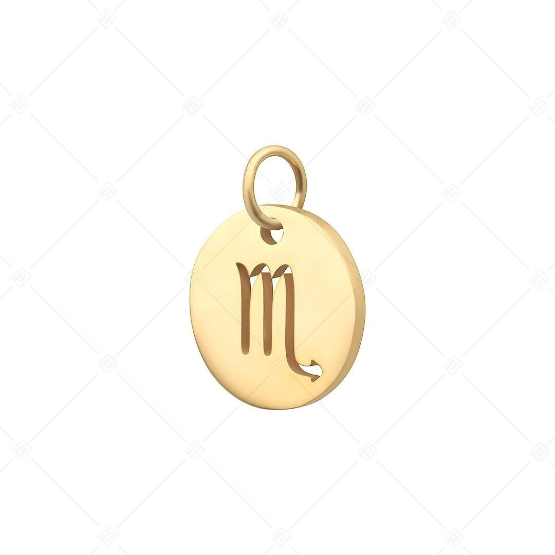 BALCANO - Charm de horóscopo de acero inoxidable, chapado en oro de 18 quilates - Escorpio