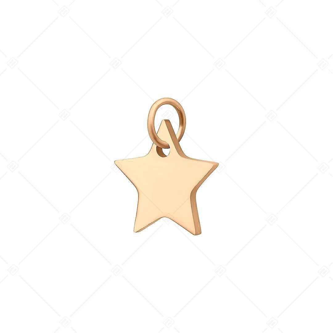BALCANO - Charm de acero inoxidable con forma de estrella, chapado en oro rosa de 18 quilates