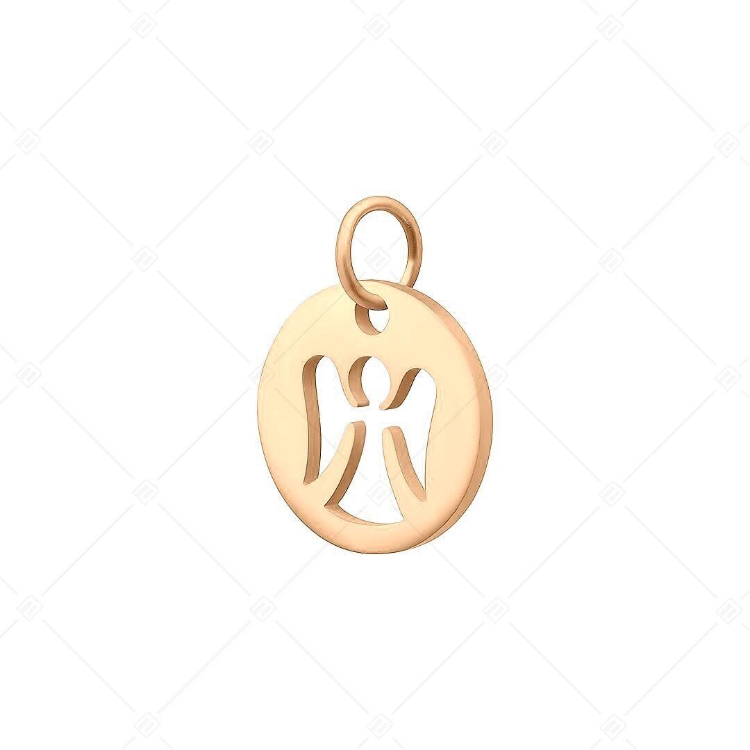 BALCANO - Charm de ángel de acero inoxidable, chapado en oro rosa de 18 quilates
