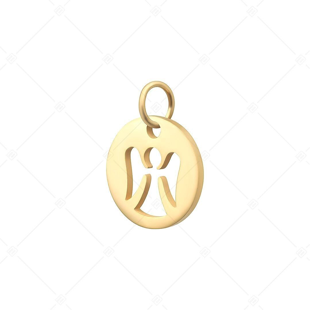 BALCANO - Charm de ángel de acero inoxidable, chapado en oro de 18 quilates