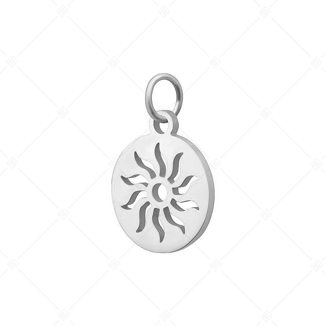 BALCANO - Charm de sol redondo de acero inoxidable, pulido brillante