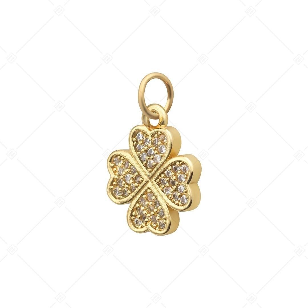 BALCANO - Charm Trébol con Cristales, Baño de Oro de 18K