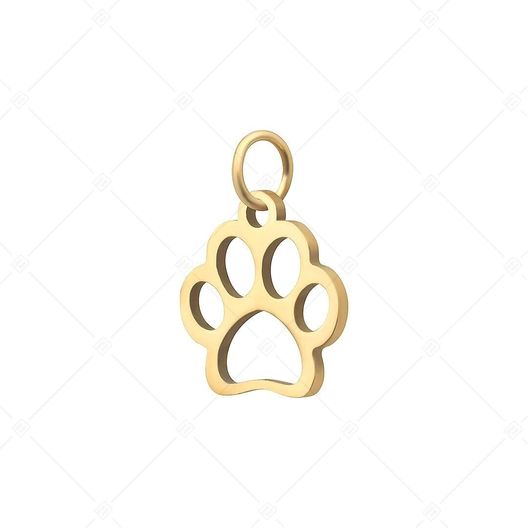 BALCANO - Charm en forma de pata de acero inoxidable, chapado en oro de 18 quilates