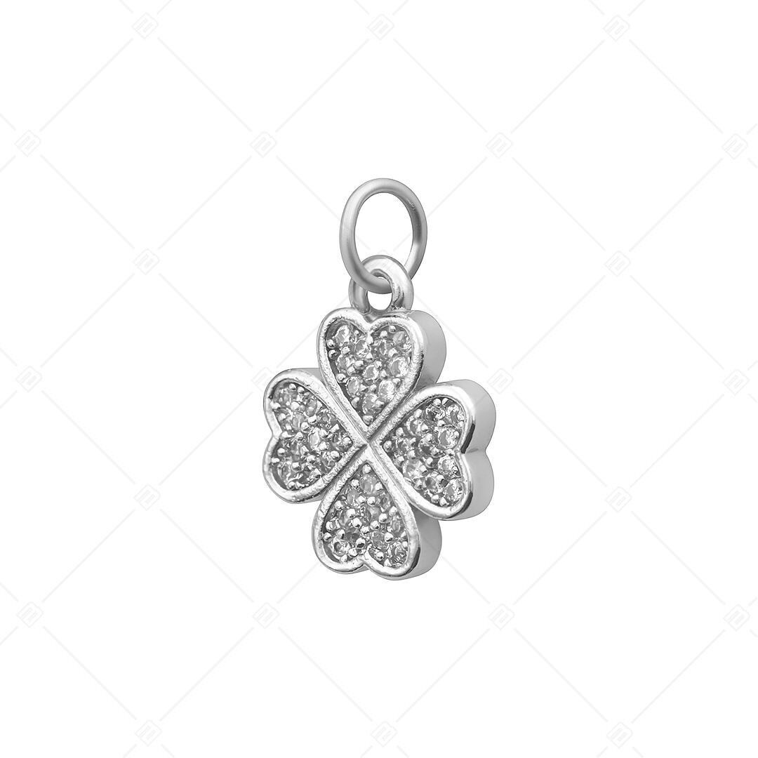 BALCANO - Charm de trébol redondo con cristales, pulido alto