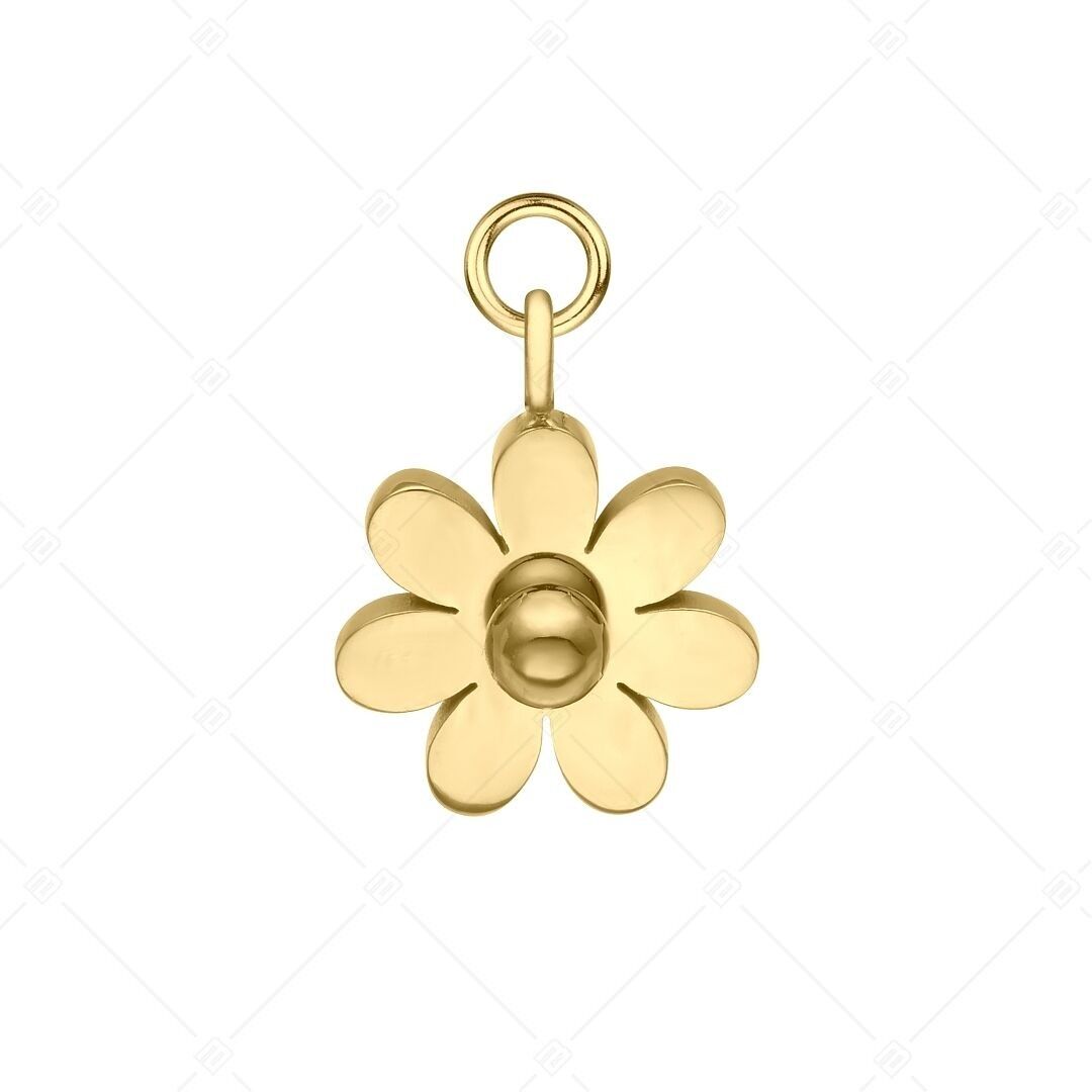 BALCANO - Charm de acero inoxidable con forma de flor de margarita, chapado en oro de 18 quilates