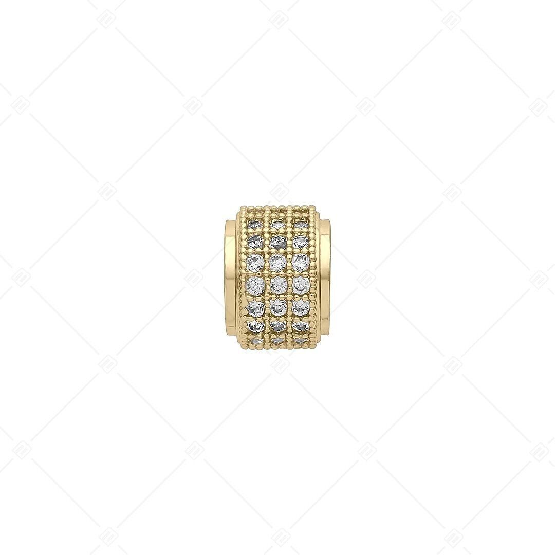 Dije espaciador redondo grueso con circonitas