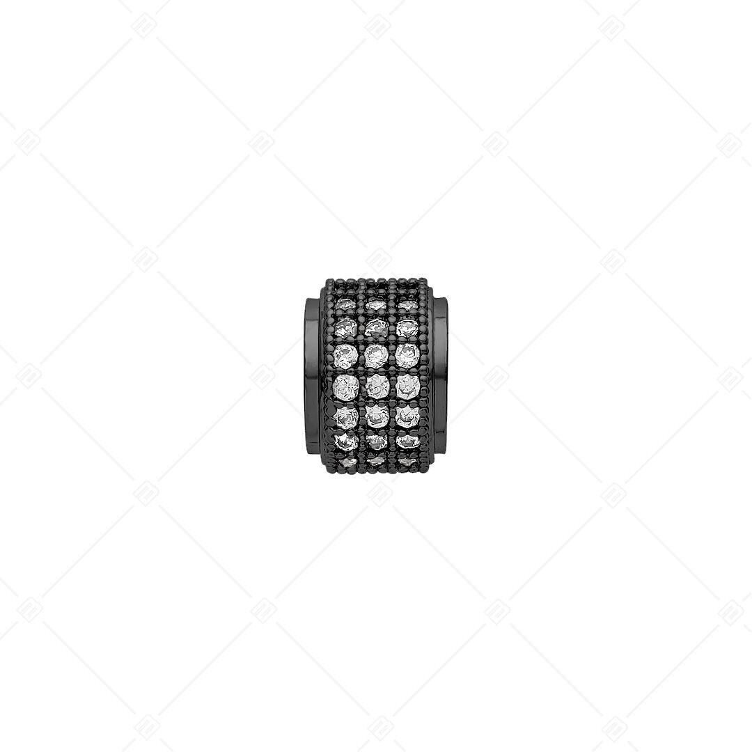 Dije espaciador redondo grueso con circonitas