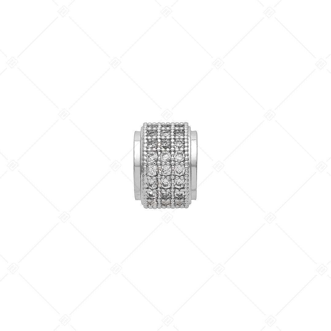 Dije espaciador redondo grueso con circonitas