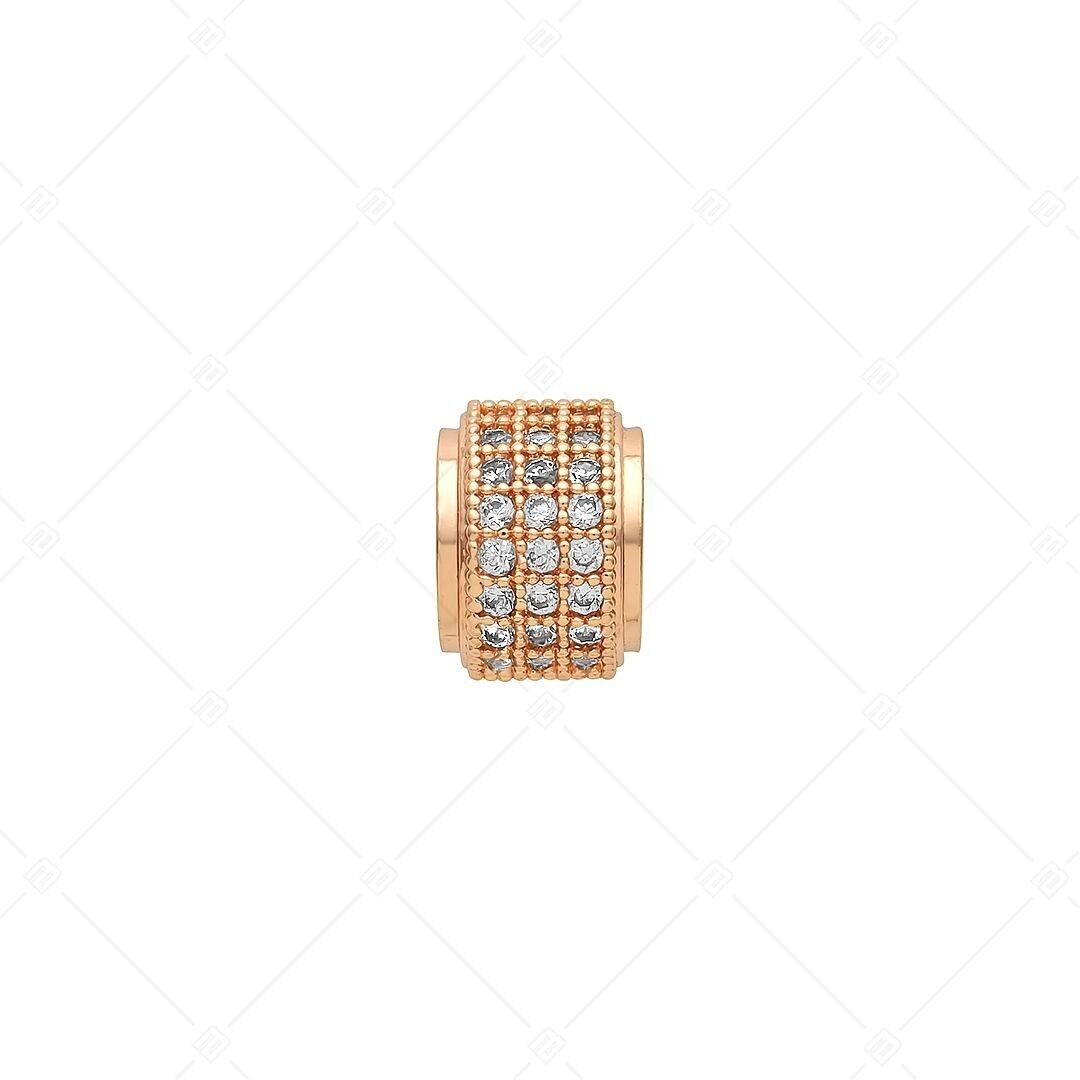 Dije espaciador redondo grueso con circonitas