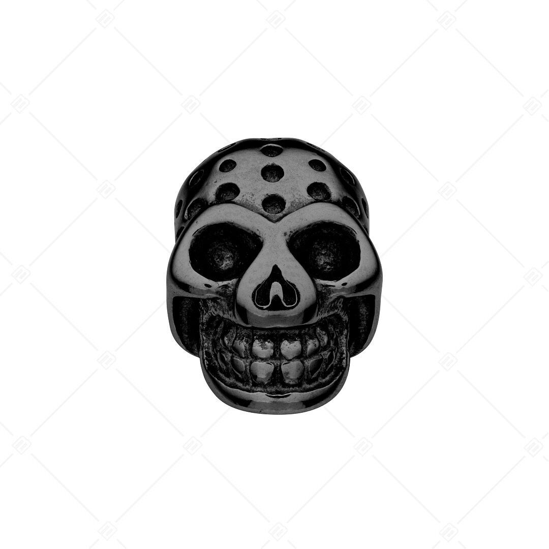Charm espaciador en forma de calavera con baño de PVD negro
