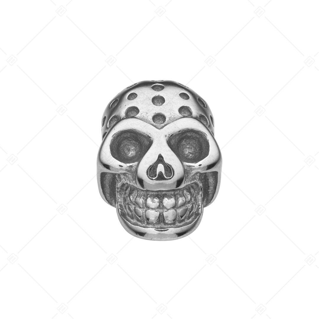 Dije espaciador en forma de calavera con alto brillo