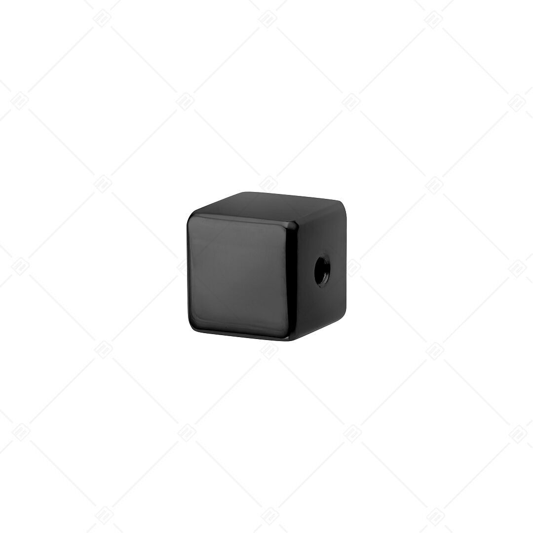 Charm espaciador de cubo, chapado en PVD negro