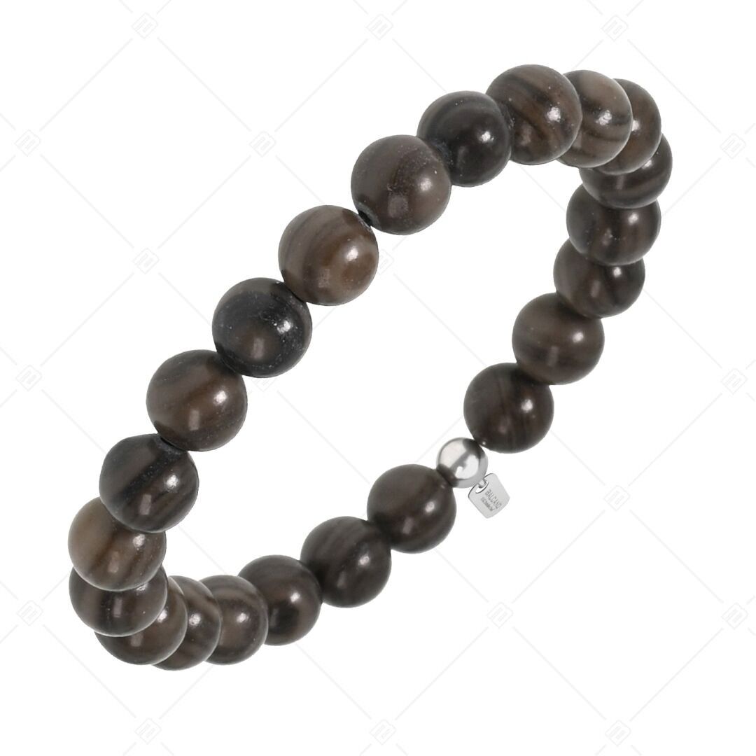 BALCANO - Pulsera de ágata y piedras preciosas con encaje de madera