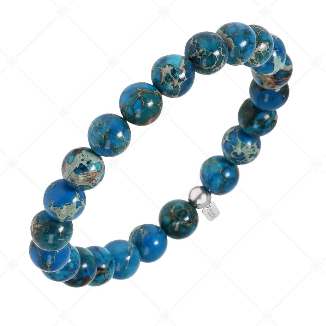 BALCANO - Pulsera de jaspe imperial azul / piedras preciosas