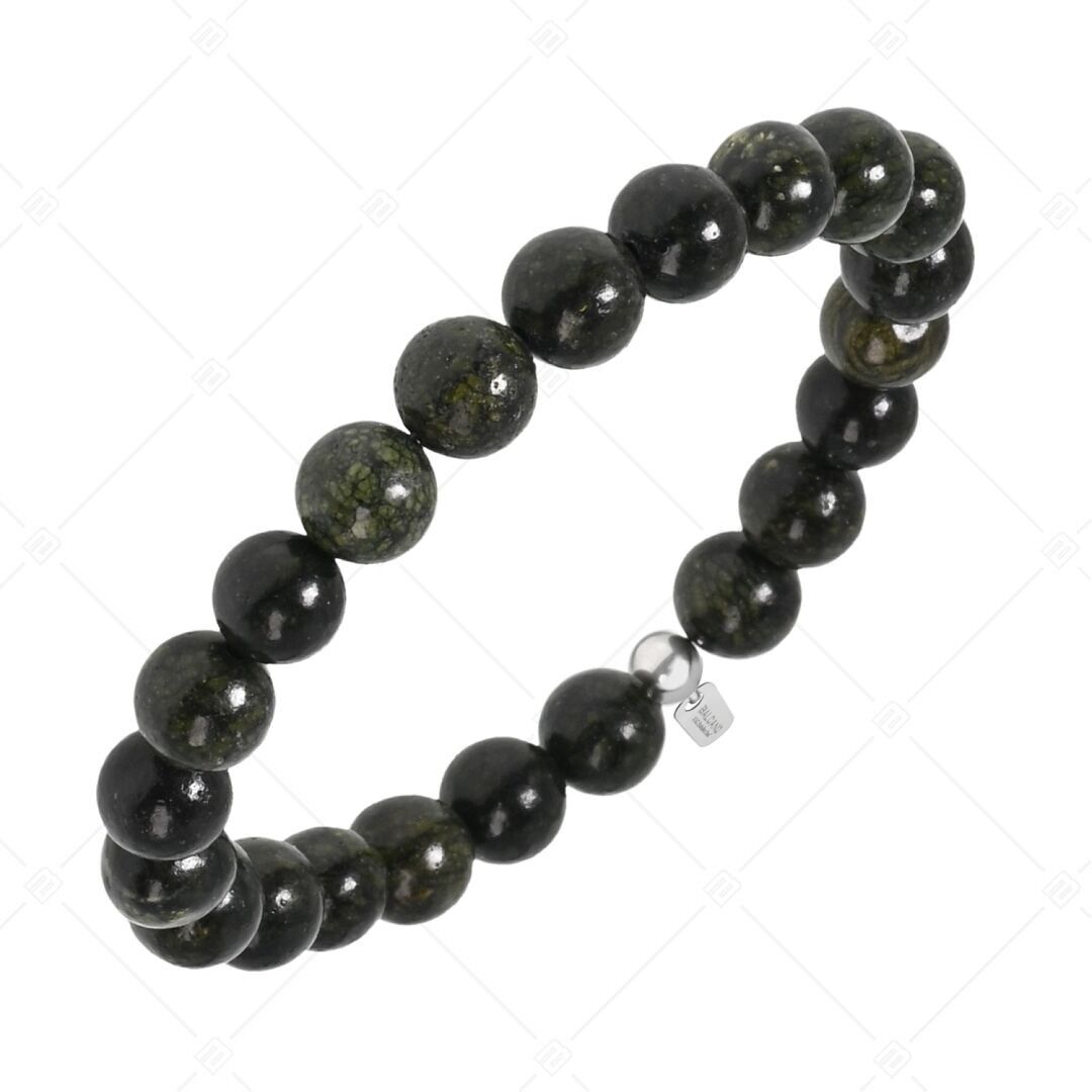 BALCANO - Pulsera de jaspe cebra verde / piedras preciosas