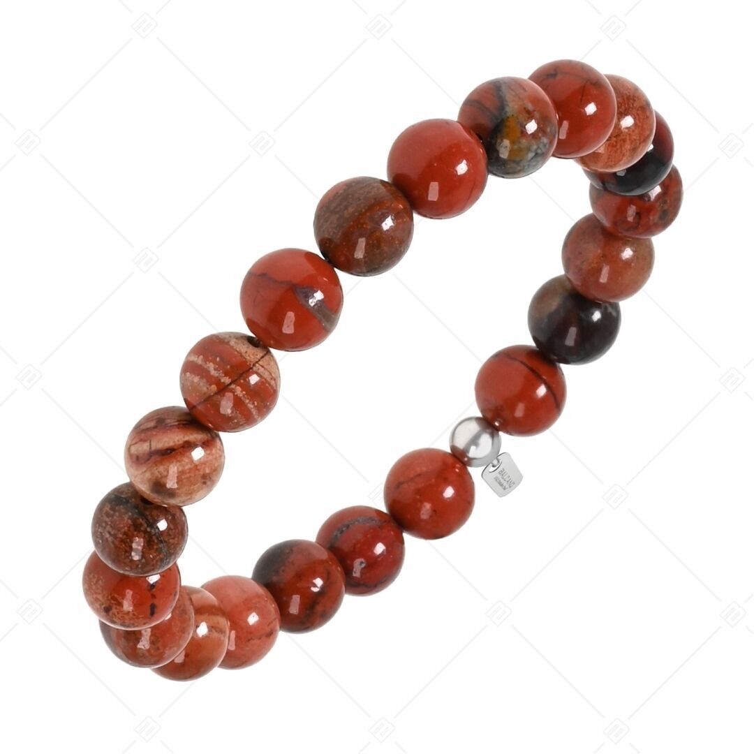 BALCANO - Pulsera de jaspe rojo moteado / piedras preciosas