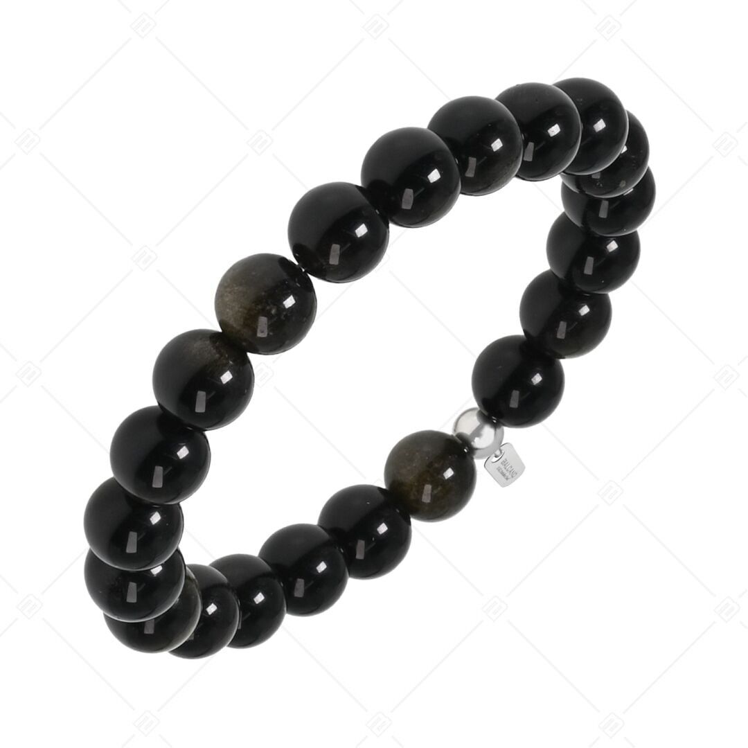 BALCANO - Pulsera de obsidiana dorada / piedras preciosas