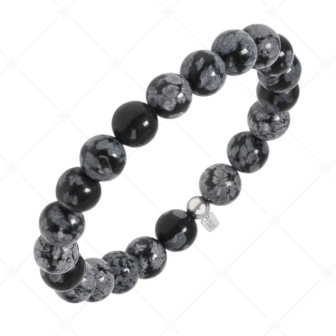 BALCANO - Pulsera de obsidiana copo de nieve / piedras preciosas