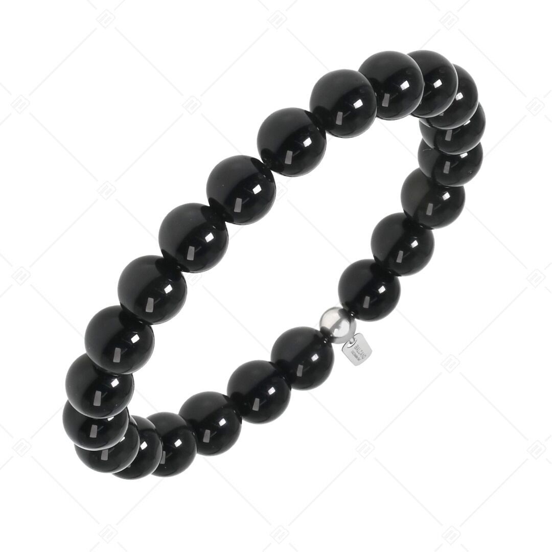 BALCANO - Pulsera de obsidiana negra/piedra preciosa