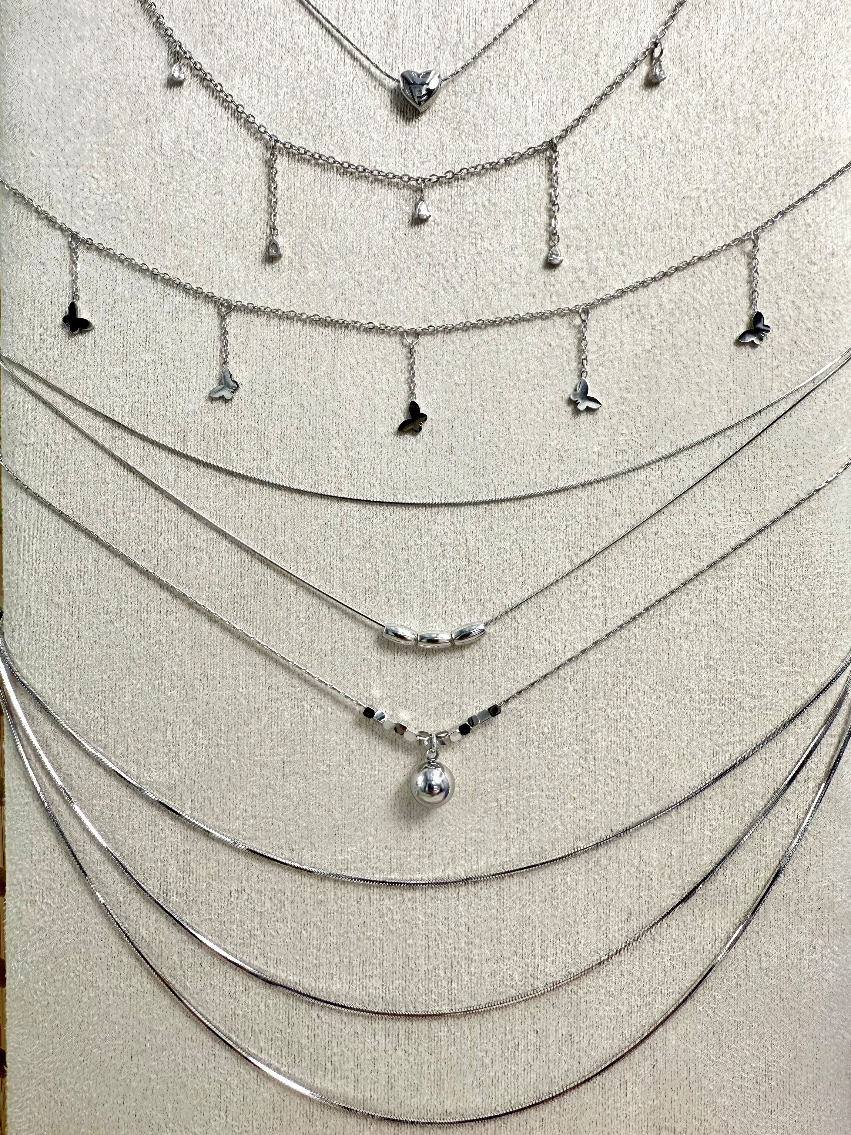 Set di 6 collane in acciaio inossidabile senza espositore SET220