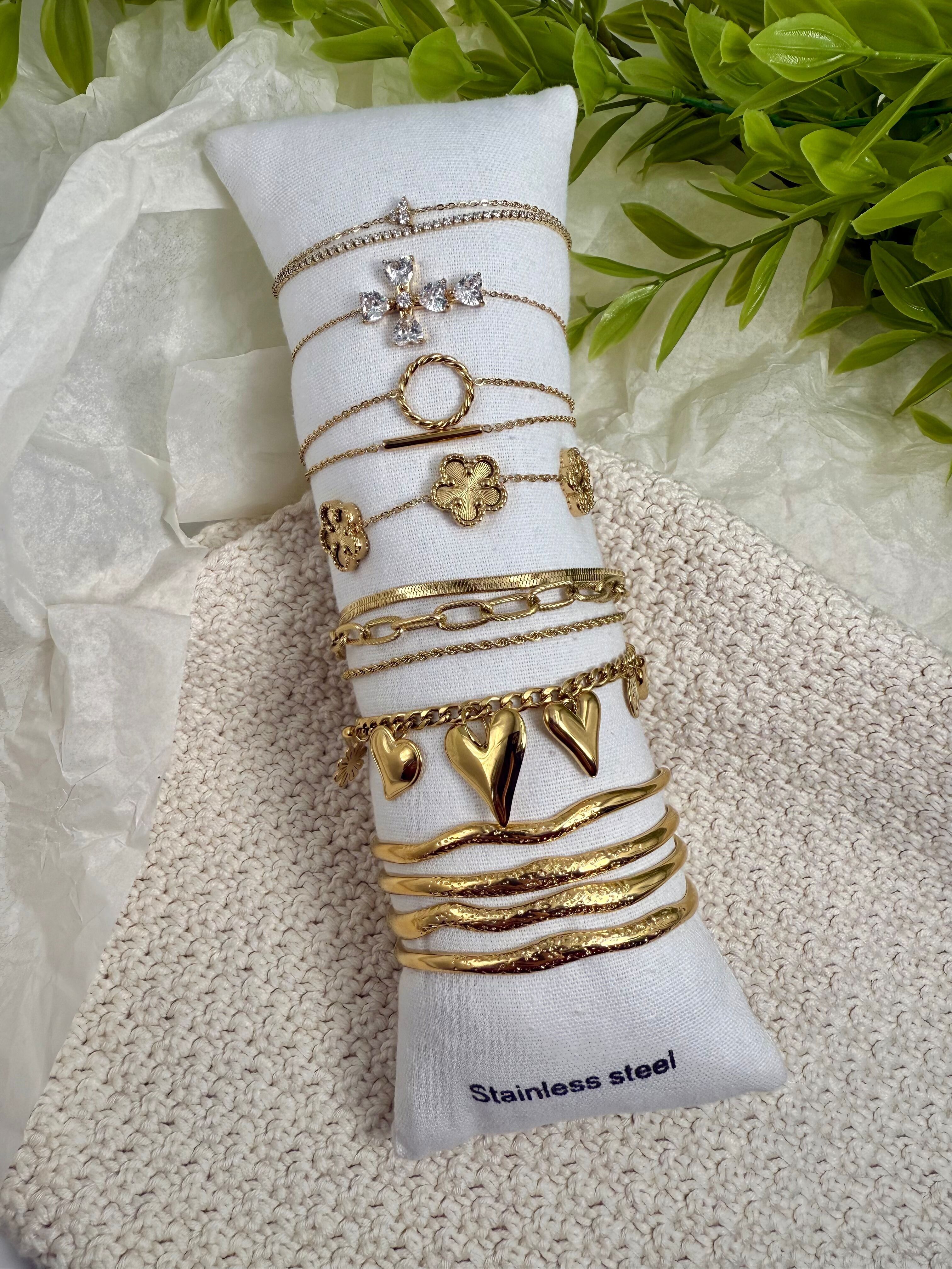 Set di 7 bracciali in acciaio inossidabile senza espositore SET225