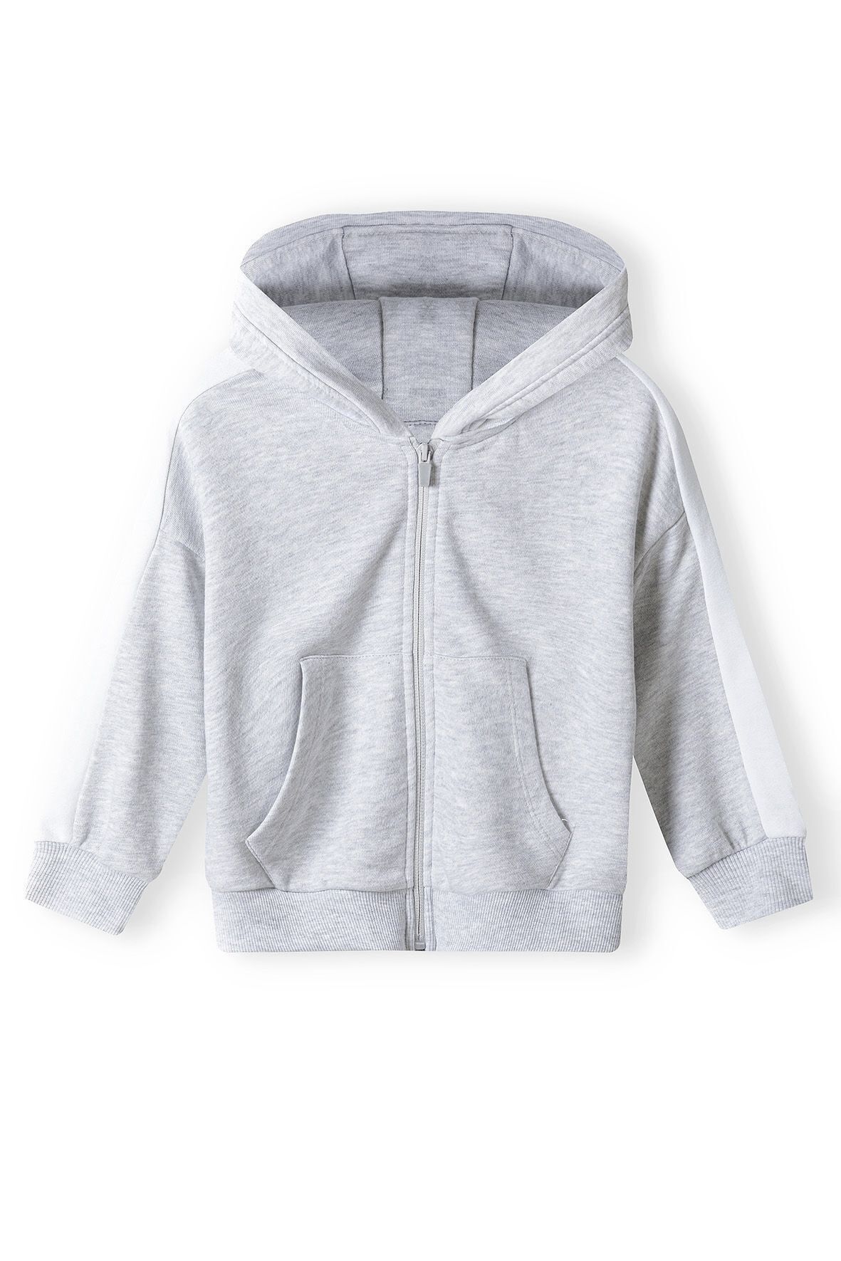 Girls hooded zip through fleece jacket grey 1-14y