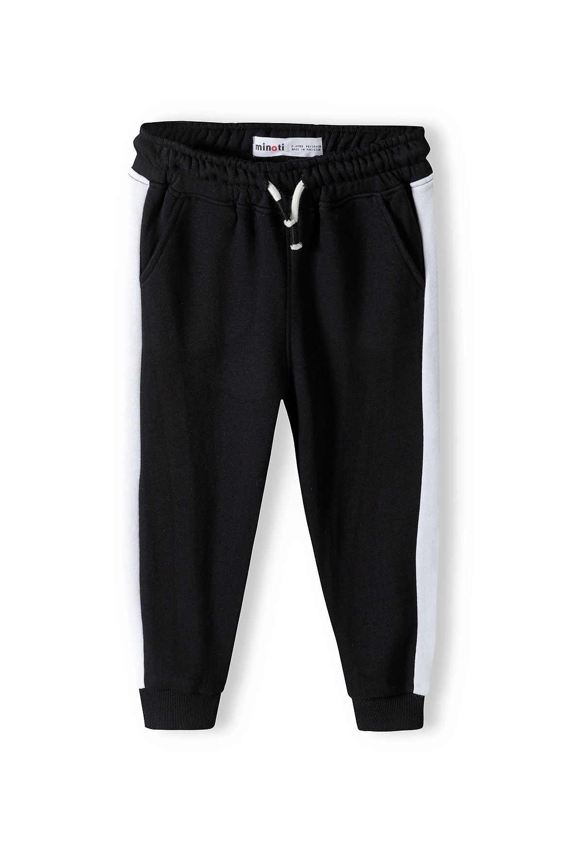 Girls jogpant with contrast stripes black 1-14y