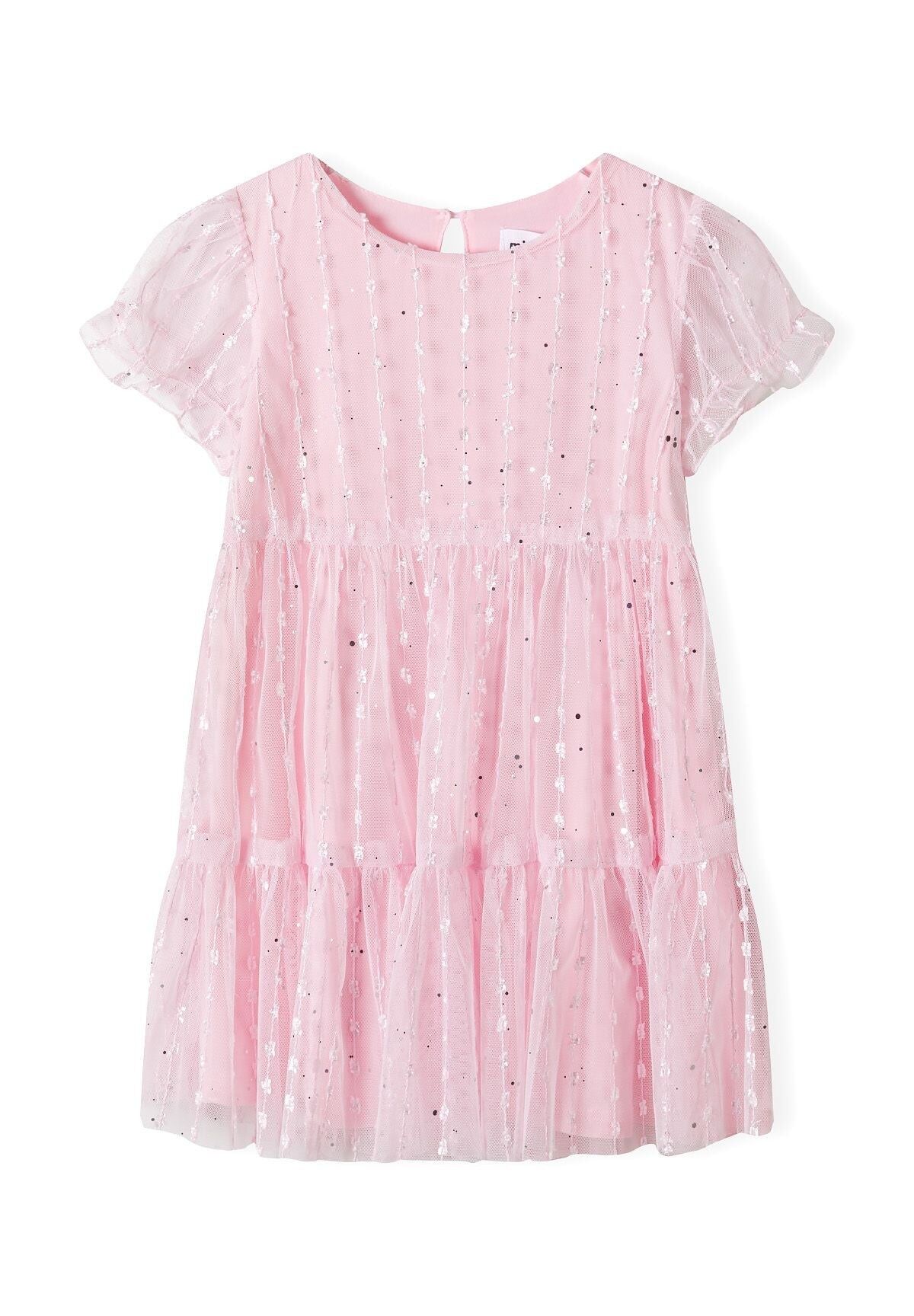 Girls party dress with tiered skirt light pink 2-14y