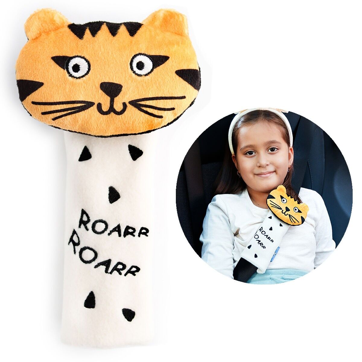 Milk&Moo Skater Cheetah Seat Belt Pillow For Kids, Neck, Shoulder Support in Car