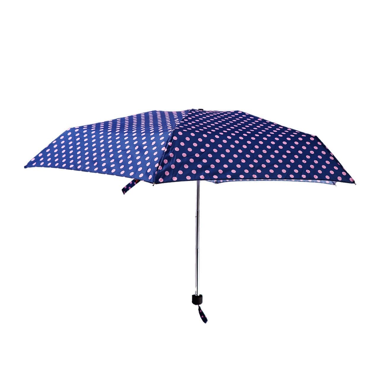Biggdesign Moods Up Pink Polka Dot Navy Blue Mini Umbrella