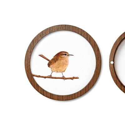 Pack of 2 round frames magnetic - "Zirkular Maxi" - nut | Wood