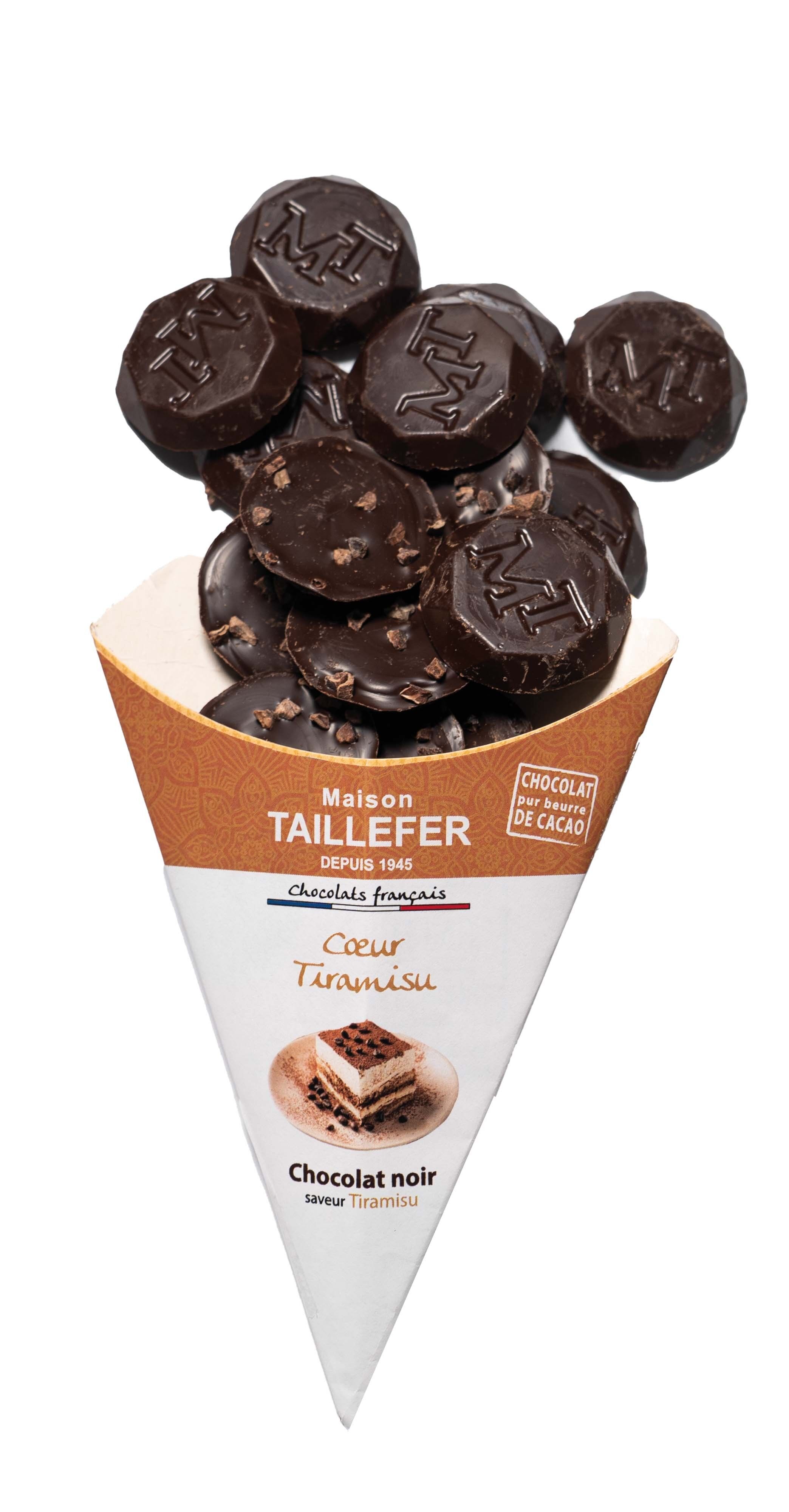 Cono ripieno di tiramisù al cioccolato fondente 65g