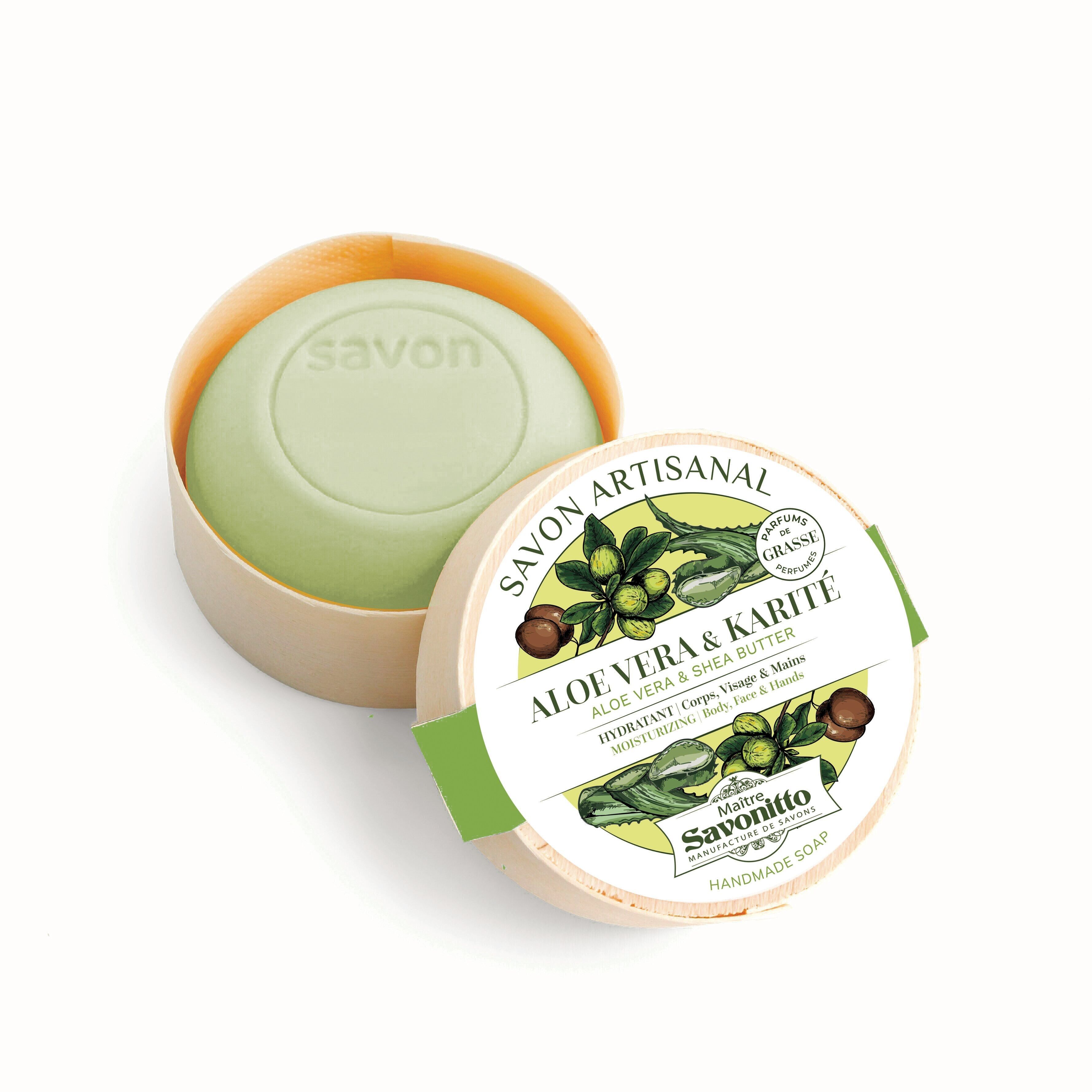 NOVITÀ✨ Sapone all'Aloe Vera/Burro di Karité in scatola di legno 100 g