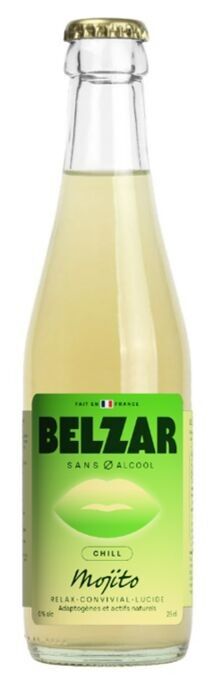 Belzar Chill – Mojito relajante sin alcohol 0% (botella de 25 cl) – Ideal para un aperitivo relajante – Pedido anticipado, entrega a principios de enero