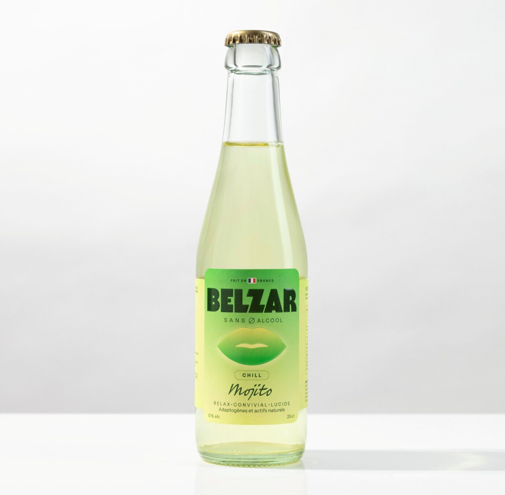 Belzar Chill Mojito – Cocktail sans alcool 0% | Bouteille verre 25cl