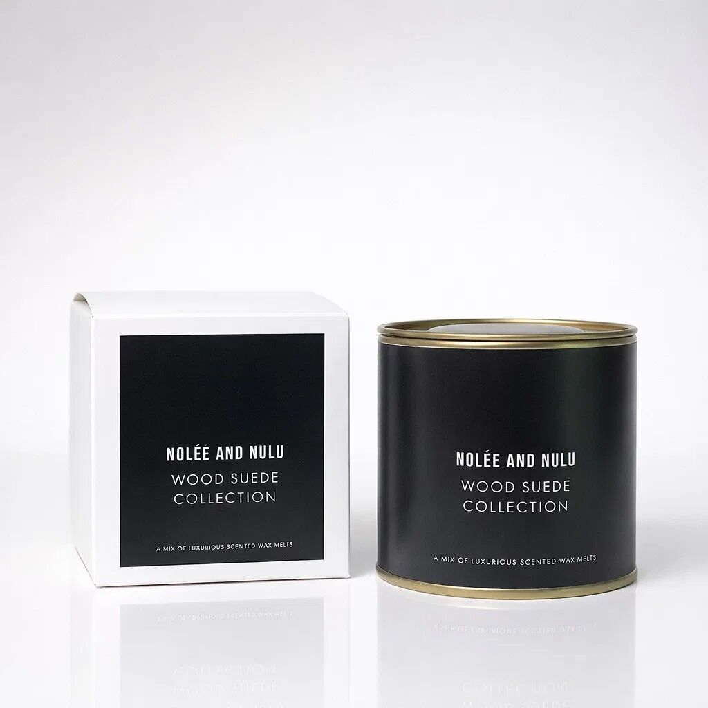 Collezione di cere fonde mix legno e pelle scamosciata da 140 grammi