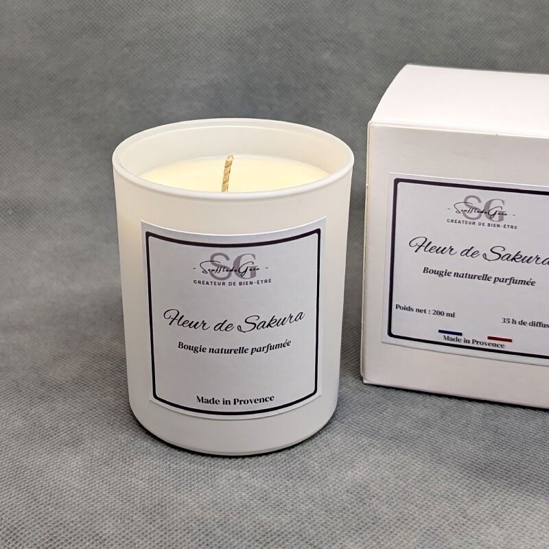 Bougie Parfumée Sakura – Grandes Sœurs – Cire Végétale Naturelle – Fabriquée à Grasse